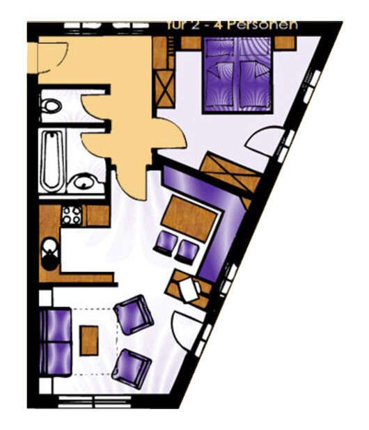 Floor plan of apartment 2 from Ferienhaus Auer
